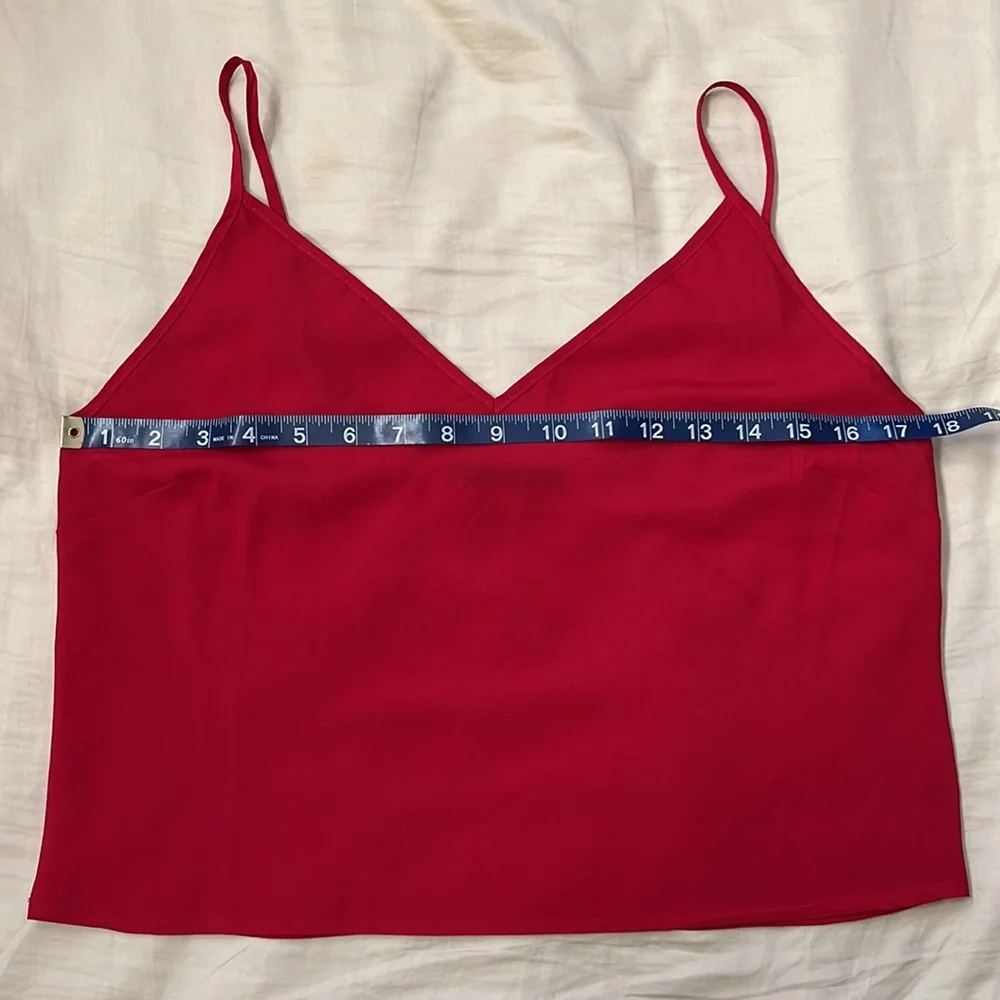 2-in-1 Red Chiffon Button Down and Camisole, Women’s Medium